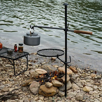Outdoor Camping Foldable Cast Iron Fire Pit BBQ Grill