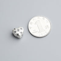 S999 Sterling Silver Heart Spacer Beads for DIY Bracelets and Necklaces