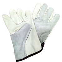 Cowhide Leather Driver Work Gloves with Thumb, 10-inch