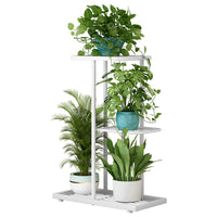Multi-Tier Rolling Metal Plant Stand for Indoor/Outdoor Use