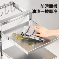 Multi-layer 304 Stainless Steel Pot Rack Organizer for Kitchen Cabinet Under Sink with Hooks