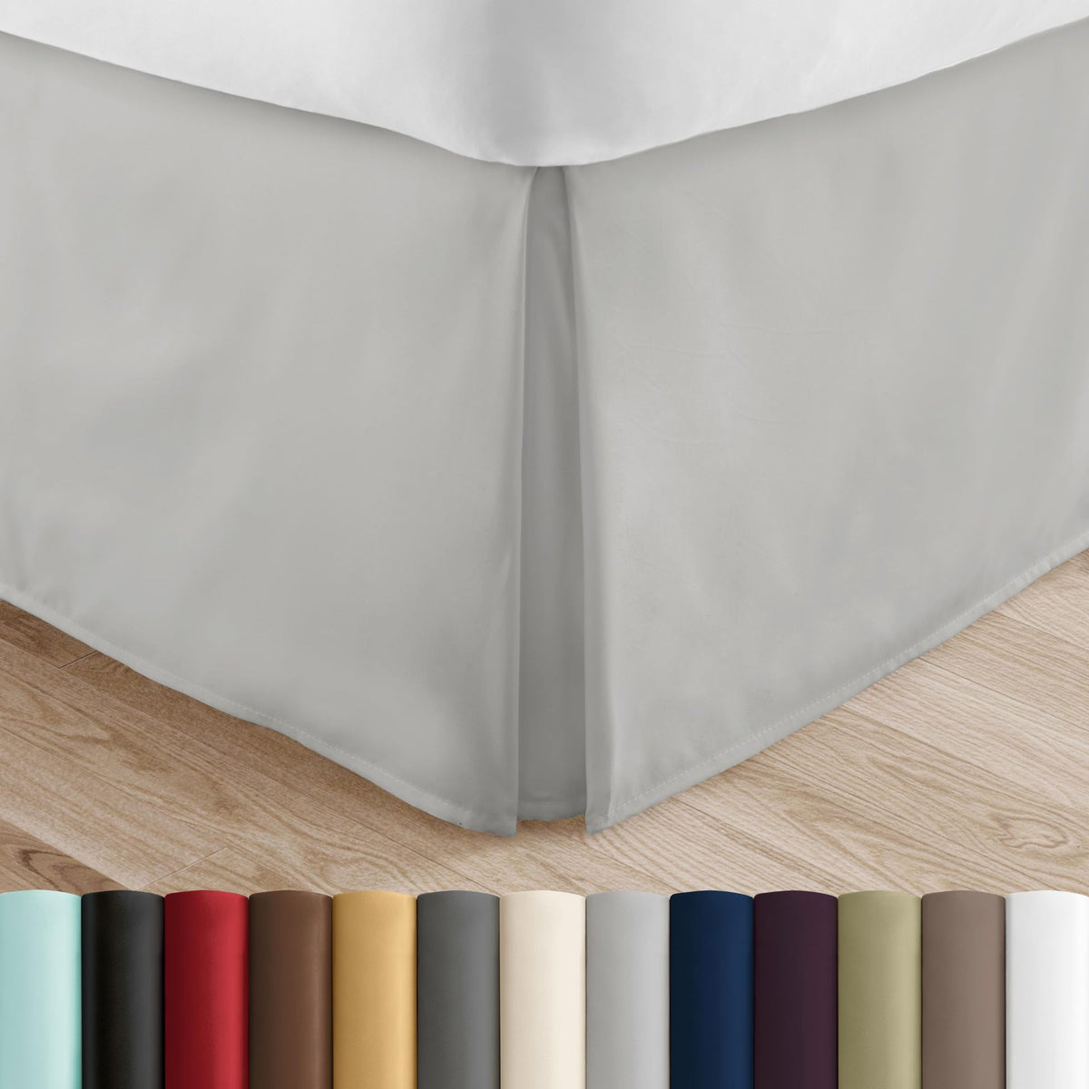 Brushed Microfiber Bed Skirt with Three-Sided Ruffle for Home and Hotel
