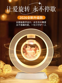 Preserved Rose Night Light with Magnetic Levitation and Bluetooth Speaker for Girlfriend Wife Friends
