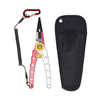 Lure Fishing Pliers, Aluminum Alloy Multi-functional Fish Control Pliers with Lanyard and Bag for Outdoor Use