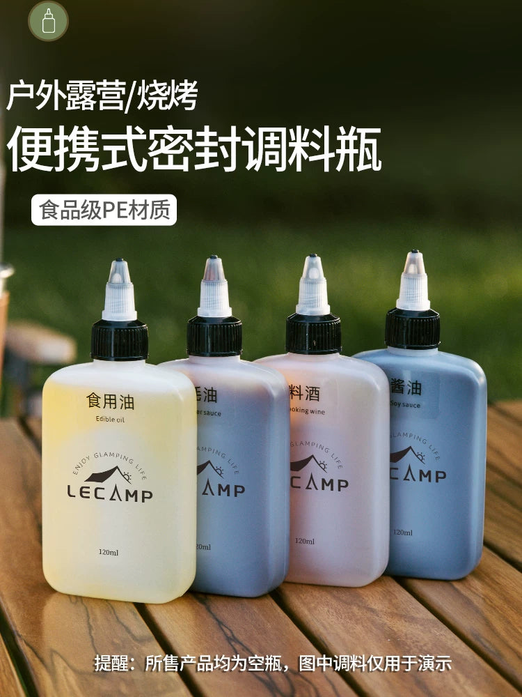 Portable Outdoor Camping Oil Bottle Set with Leak-Proof Dispenser for BBQ Picnic Seasoning