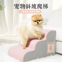 Pet Stairs for Small Dogs & Cats - Washable Anti-Slip Ramp for Beds & Sofas