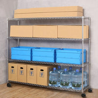 GuangFoShun 4-Tier 1.8m Stainless Carbon Steel Kitchen Storage Rack