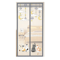 Cartoon Magnetic Screen Door Curtain for Summer, Punch-Free Installation, Anti-Mosquito Mesh for Bedroom
