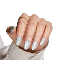 24PCS Solid Color Wide Cat Eye Almond Press-On Nails