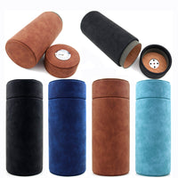 Portable Cedar Wood Cigar Humidor with Hygrometer, Round Travel Cigar Case