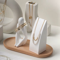 Geometric Plaster Jewelry Display Stand for Rings, Earrings, Necklaces, and Photography Props
