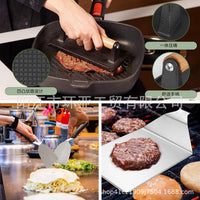 FCM Outdoor BBQ Grill Press Set - Cast Iron Meat Press Kit for Grilling and Cooking