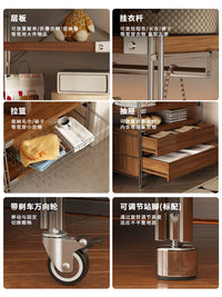 Open Wardrobe Closet System with Storage Shelves and Hanging Rods