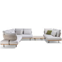 Nordic Outdoor Wicker Sofa Set with Coffee Table for Patio Villa Garden