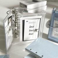Transparent M5 3-Fold Loose-Leaf Journal with 3-inch Kpop Photocard Storage and DIY Diary Function