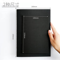 Minimalist A5/B5 Lined/Grid Notebook Set - Black Cardstock/Kraft Paper Softcover for Students