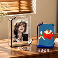 Double-Sided Clear Acrylic Photo Frame for Instax Postcards and Small Prints, Desktop Display