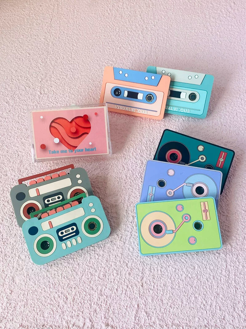 Voice Recorder Greeting Card with Cassette Tape Design for Love Messages