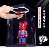 LED Light Acrylic Display Case for LEGO Models & Action Figures, Dustproof Storage Box