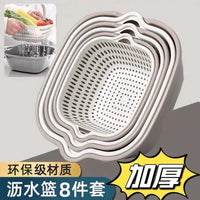 Double-Layer Plastic Drain Basket for Washing Vegetables and Fruits