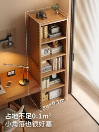 Freestanding Corner Bookshelf Narrow Storage Cabinet for Living Room