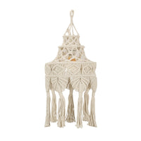 Bohemian Hand-Woven Macrame Lampshade for Ceiling Pendant Light - Decorative Woven Lamp Cover for Living Room, Bedroom, and Home Decor