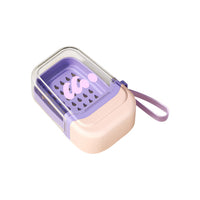 Portable Dopamine Soap Box Travel Mini Soap Case Transparent Sealed Double-Layer Draining Storage