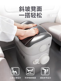 Inflatable Footrest Pillow for Travel, Car, and Home - Portable Leg Rest Cushion for Airplanes, Trains, and Back Seats