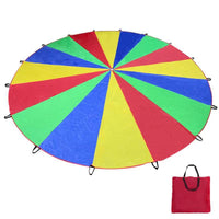 Rainbow Parachute Play Tent for Kids, Outdoor Group Activity Game with Ocean Balls, Early Education Sensory Training Equipment
