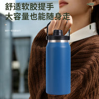 Large Capacity Stainless Steel Insulated Water Bottle with Handle for Outdoor Sports and Car Travel