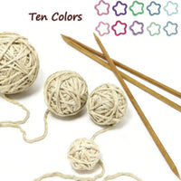 Star Stitch Markers for Knitting and Crocheting, Enamel Coated Metal Stitch Holders