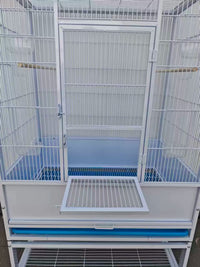 Large Wrought Iron Flight Bird Cage for Parrots and Breeding, Thickened Wire Spacing