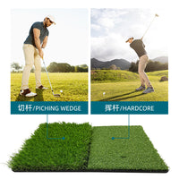 PGK Indoor Golf Hitting Mat 40x50CM Multi-functional Foldable Practice Mat with Long and Short Grass