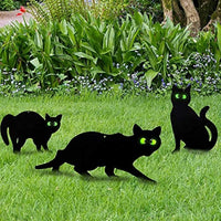 Halloween Black Cat Yard Lawn Decor Animal Silhouette Stakes Outdoor Garden Decoration