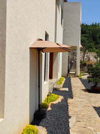 Half Patio Umbrella with Adjustable Height for Balcony Garden, Wall-Mounted Outdoor Sun Shade