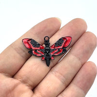 Gothic Skull Moth Pendant for DIY Jewelry Making