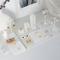 Acrylic Jewelry Display Stand for Necklaces and Earrings, Countertop Showcase Organizer