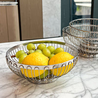 European Style Stainless Steel Fruit Basket Hollow Drainer Snack Storage Bowl