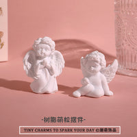 2025 New European Angel Resin Figurine for Car Dashboard & Desktop Decor