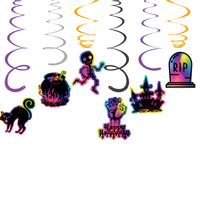 Halloween Swirl Decorations PVC Hanging Ornaments for Party Decor