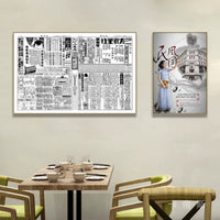 Vintage Shanghai Style Newspaper Wall Art Retro 1930s-1980s Nostalgic Decor