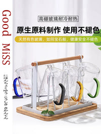 GM Borosilicate Glass Teacup Set with Handle, Heat-Resistant Household Teapot & Cups for Guests