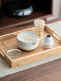 Luxury Ceramic Matcha Bowl Set with Spout, Japanese Style Handmade Tea Ceremony Kit