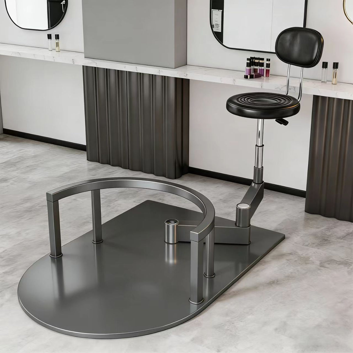 Modern Swivel Barber Chair with Integrated Design for Hairdressers