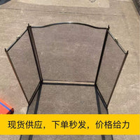 European-Style Folding Fireplace Screen, Metal Fire Guard, Heat-Resistant Barrier