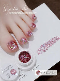 Glitter Gel Nail Polish Kit - Ultra-Shine Large Sequin UV Gel for Dazzling Manicures