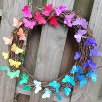 Artificial Butterfly Wreath for Easter Spring Decor, Door and Wall Hanging
