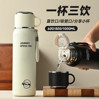 316 Stainless Steel Insulated Water Bottle with Dual-Use Lid, Portable for Outdoor Sports & Car Travel