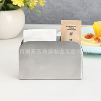 Stainless Steel Square Tissue Box Holder for Dining Tables and Counters