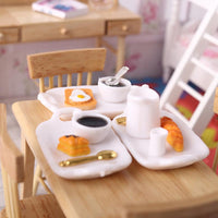 Miniature French Breakfast Set Dollhouse Food Model 1:12 Scale DIY Accessories